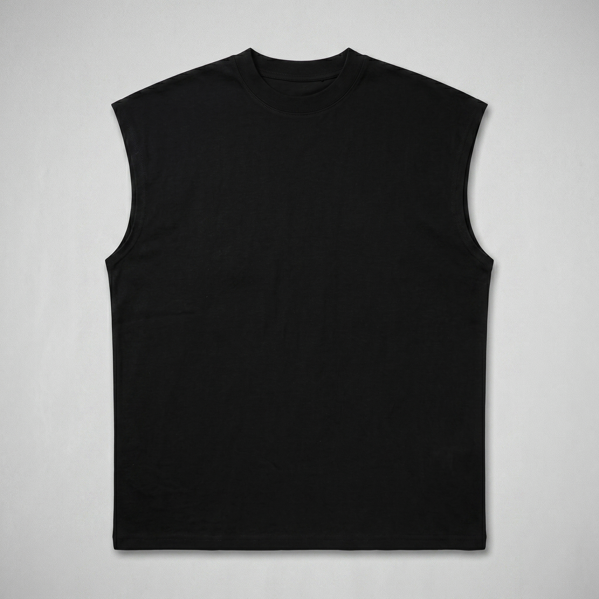 Oversized Black Sleeveless Tee