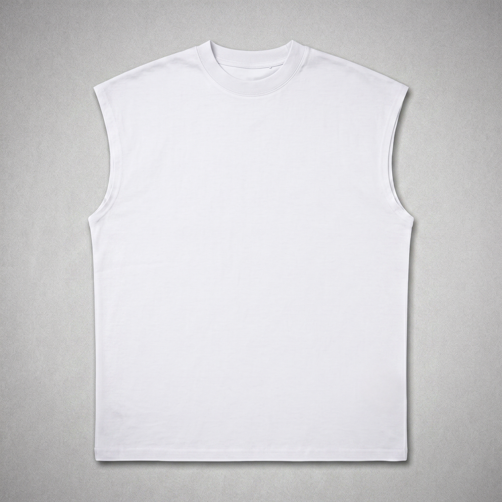 Oversized White Sleeveless Tee