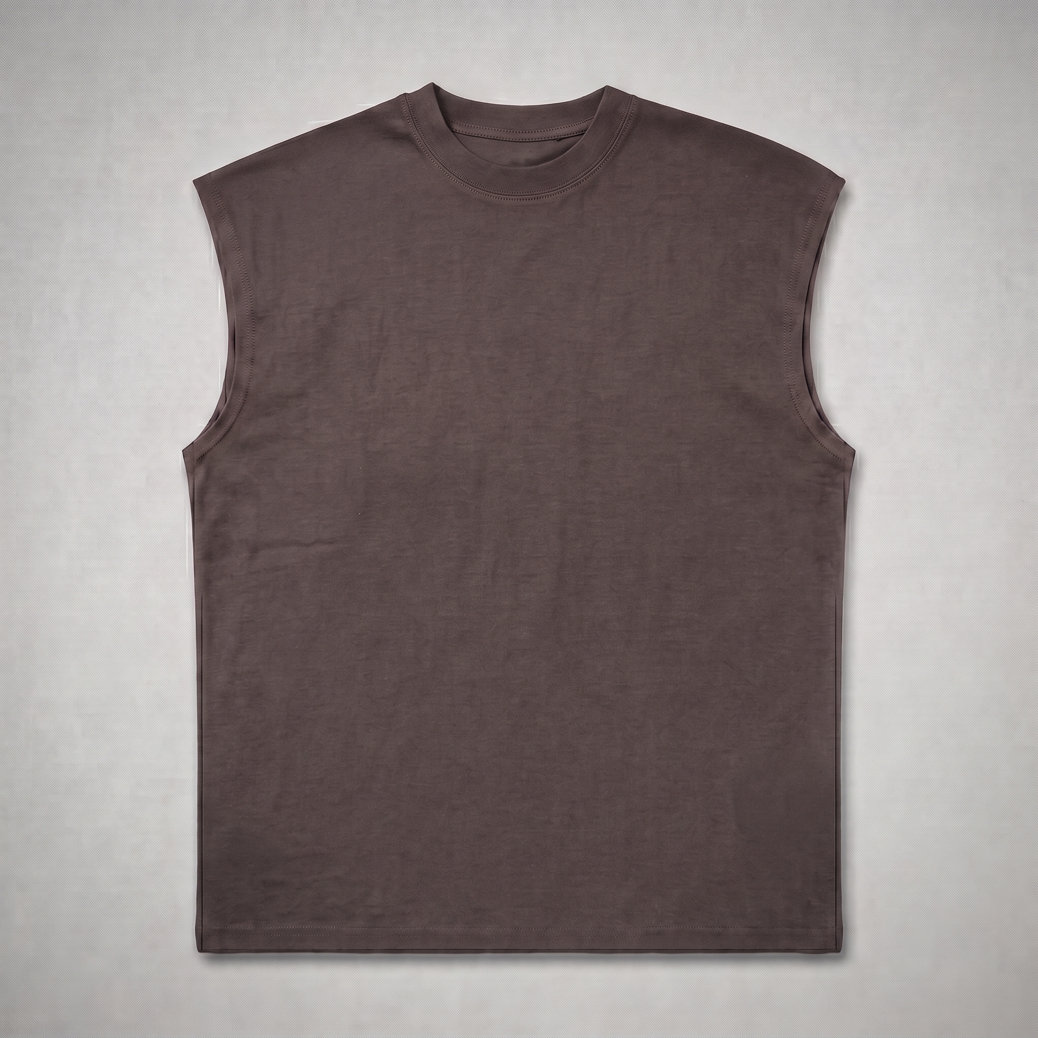 Oversized Brown Sleeveless Tee